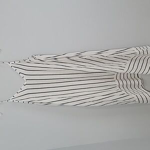 TERZO MILLENNIO made in Italy stripe linen midi dress